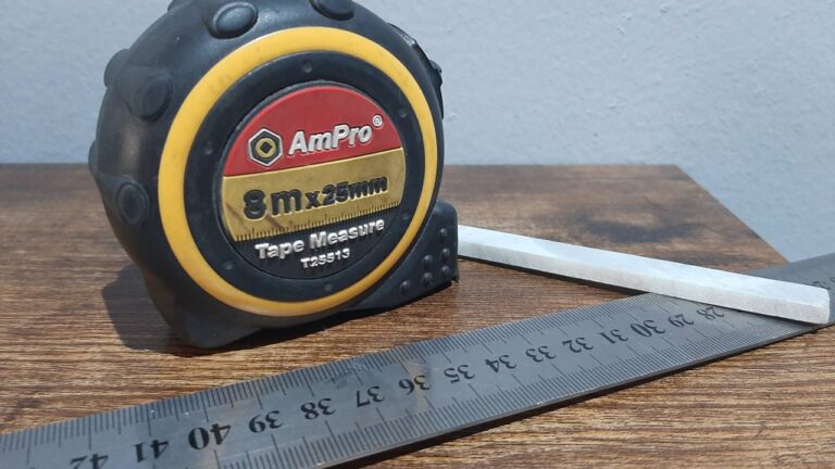 Measuring tape, engineering chalk, and rule/r